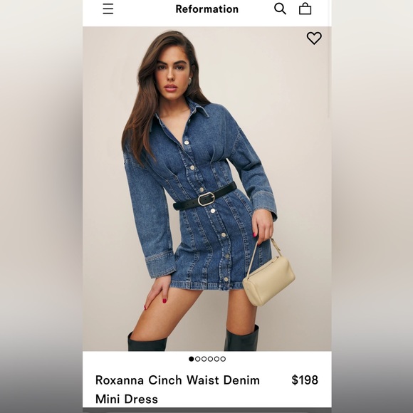 Reformation Roxanna Cinch Waist Denim
Mini Dress - Picture 1 of 2